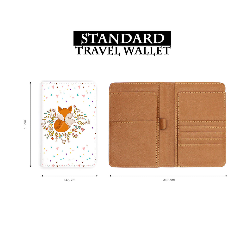 standard size of personalized RFID blocking passport travel wallet with Fox Red design