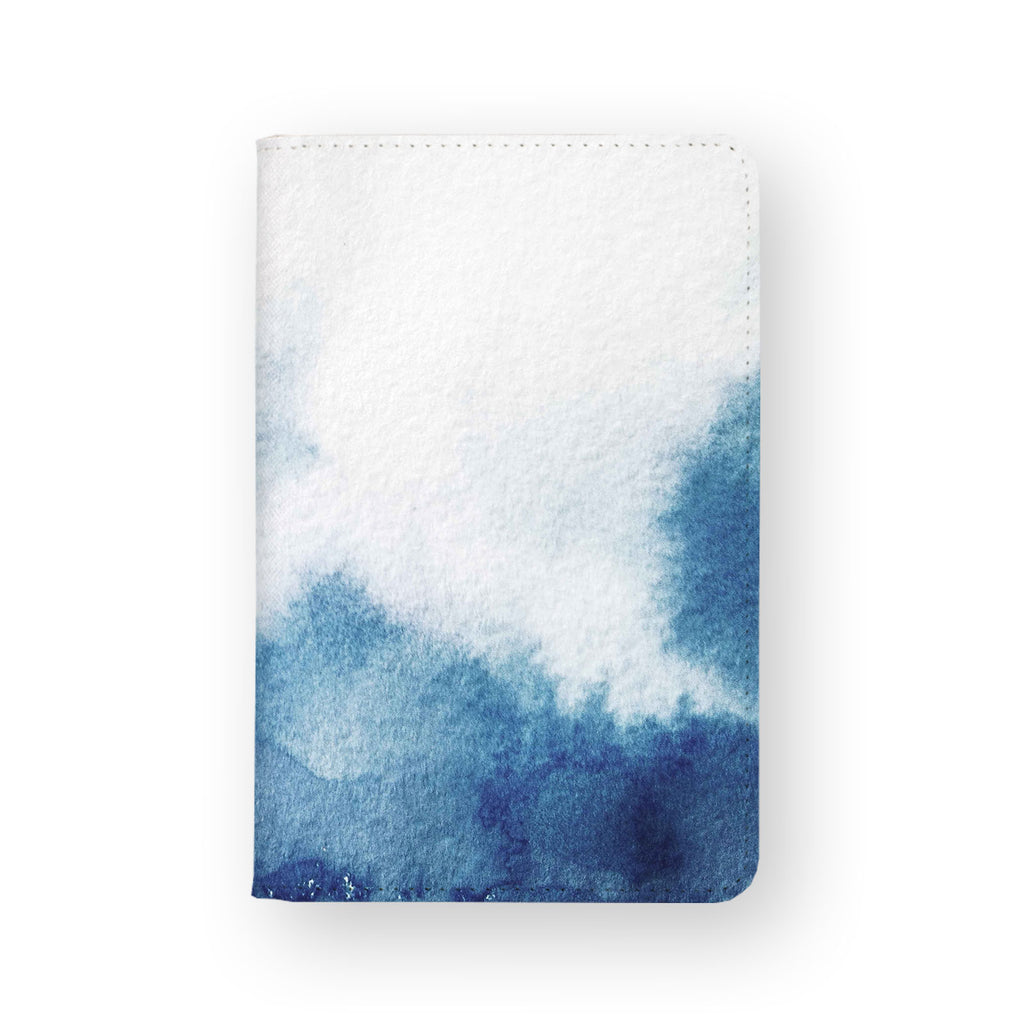 front view of personalized RFID blocking passport travel wallet with Abstract Ink Painting design