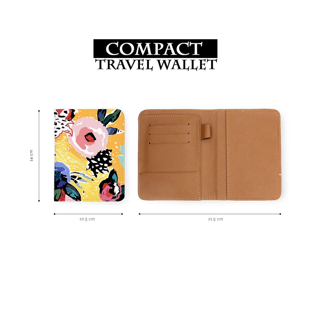 compact size of personalized RFID blocking passport travel wallet with Florart design