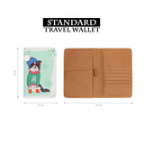 standard size of personalized RFID blocking passport travel wallet with Furry Christmas design