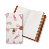 opened midori style traveler's notebook with Fruit Red design