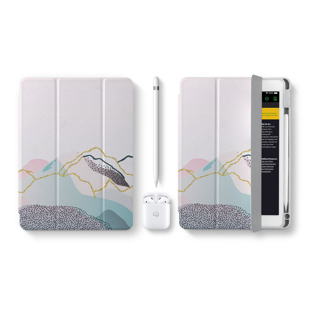 Vista Case iPad Premium Case with Marble Art Design perfect fit for easy and comfortable use. Durable & solid frame protecting the tablet from drop and bump.