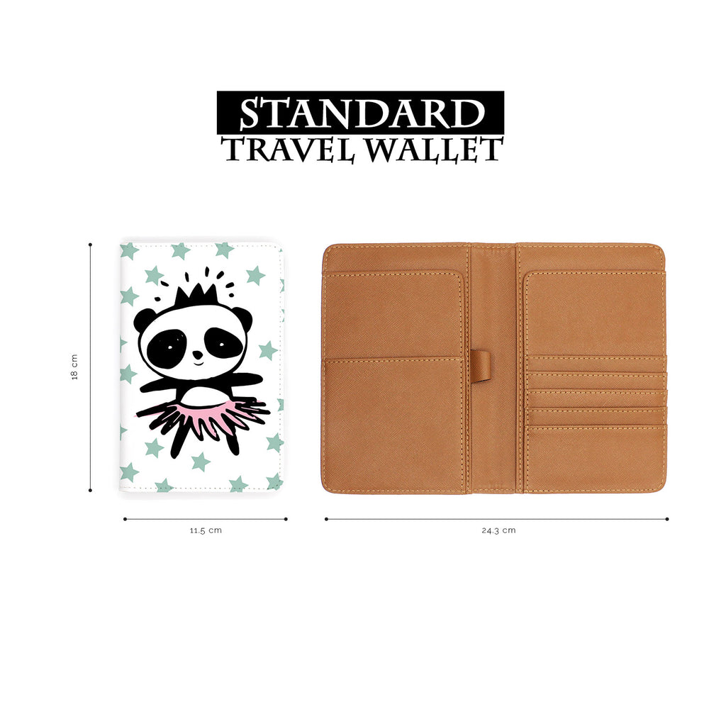 standard size of personalized RFID blocking passport travel wallet with Pandas design
