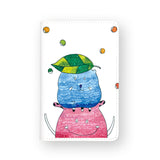 front view of personalized RFID blocking passport travel wallet with Cute Monster Enjoyillustration design