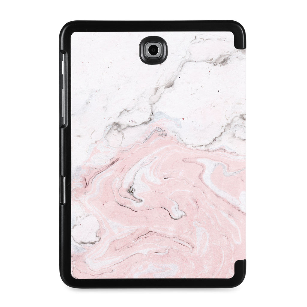 the back view of Personalized Samsung Galaxy Tab Case with Pink Marble design
