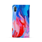 Back Side of Personalized iPhone Wallet Case with Abstract Painting design - swap