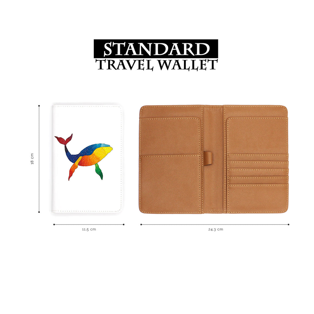 standard size of personalized RFID blocking passport travel wallet with Ocean Creature design