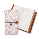 opened midori style traveler's notebook with Love design