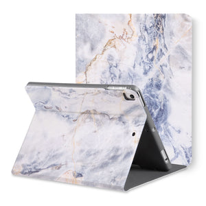The back view of personalized iPad folio case with Marble design - swap