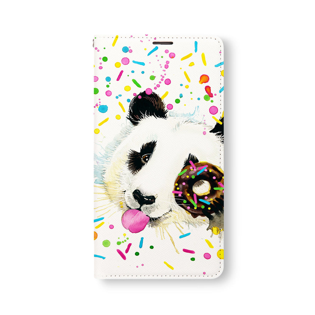 Front Side of Personalized Samsung Galaxy Wallet Case with Panda design