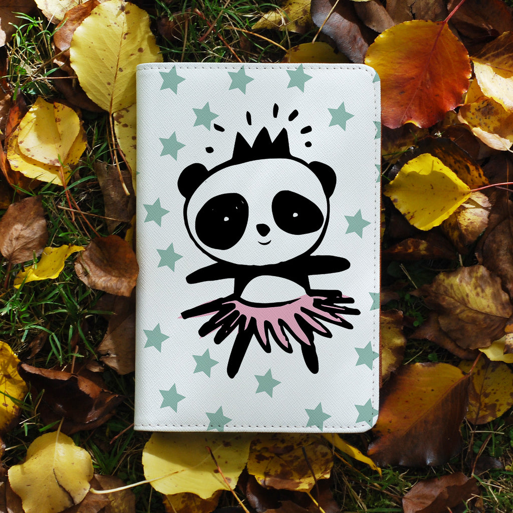 personalized RFID blocking passport travel wallet with Pandas design on maple leafs