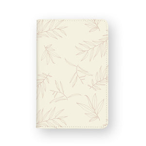 front view of personalized RFID blocking passport travel wallet with Romantic Leaves design