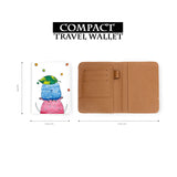 compact size of personalized RFID blocking passport travel wallet with Cute Monster Enjoyillustration design