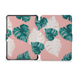 the whole front and back view of personalized kindle case paperwhite case with Pink Flower 2 design