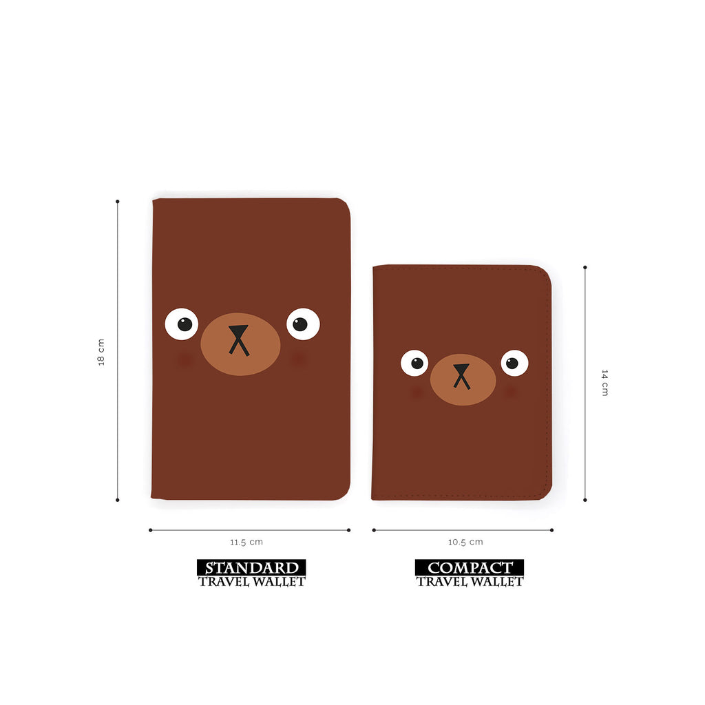 comparison of two sizes of personalized RFID blocking passport travel wallet with Animal design