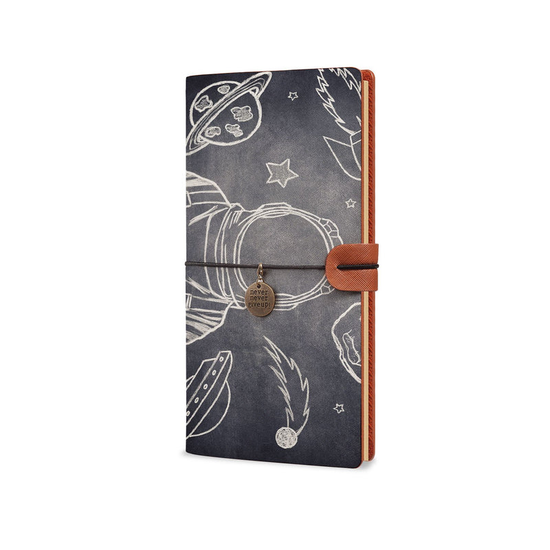 Traveler's Notebook - Astronaut Space-the side view of midori style traveler's notebook - swap