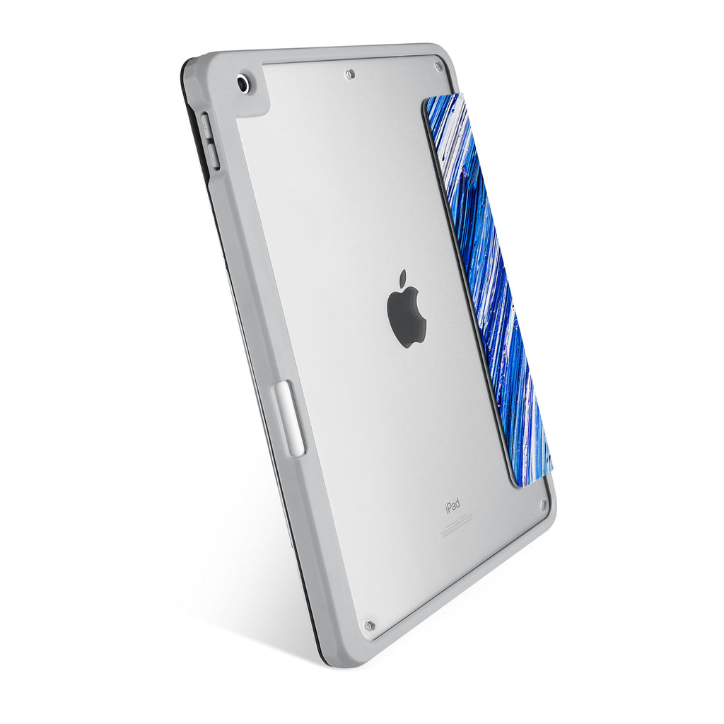 Vista Case iPad Premium Case with Futuristic Design has HD Clear back case allowing asset tagging for the tablet in workplace environment.