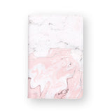front view of personalized RFID blocking passport travel wallet with Pink Marble design