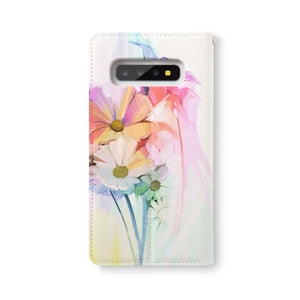 Back Side of Personalized Samsung Galaxy Wallet Case with WatercolorFlower2 design - swap