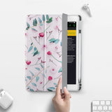 Vista Case iPad Premium Case with Flat Flower 2 Design has built-in magnets are strategically placed to put your tablet to sleep when not in use and wake it up automatically when you need it for an extended battery life.