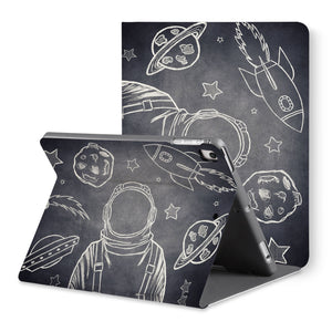 The back view of personalized iPad folio case with Astronaut Space design - swap