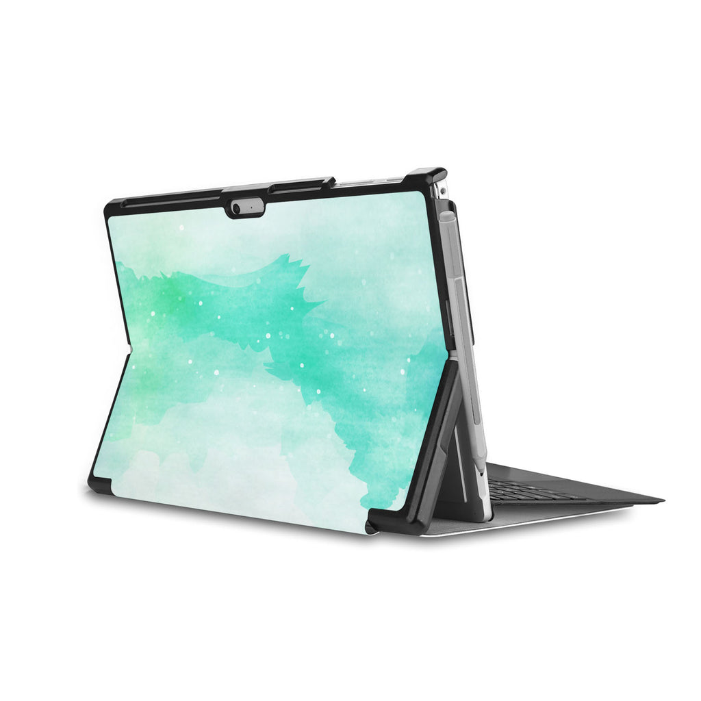 swap - the back side of Personalized Microsoft Surface Pro and Go Case in Movie Stand View with Abstract Watercolor Splash design