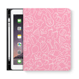 frontview of personalized iPad folio case with 6 design