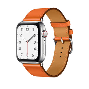 Single Tour Genuine Leather Band for Apple Watch - Orange