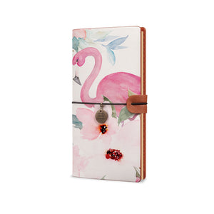 Traveler's Notebook - Flamingo-the side view of midori style traveler's notebook - swap