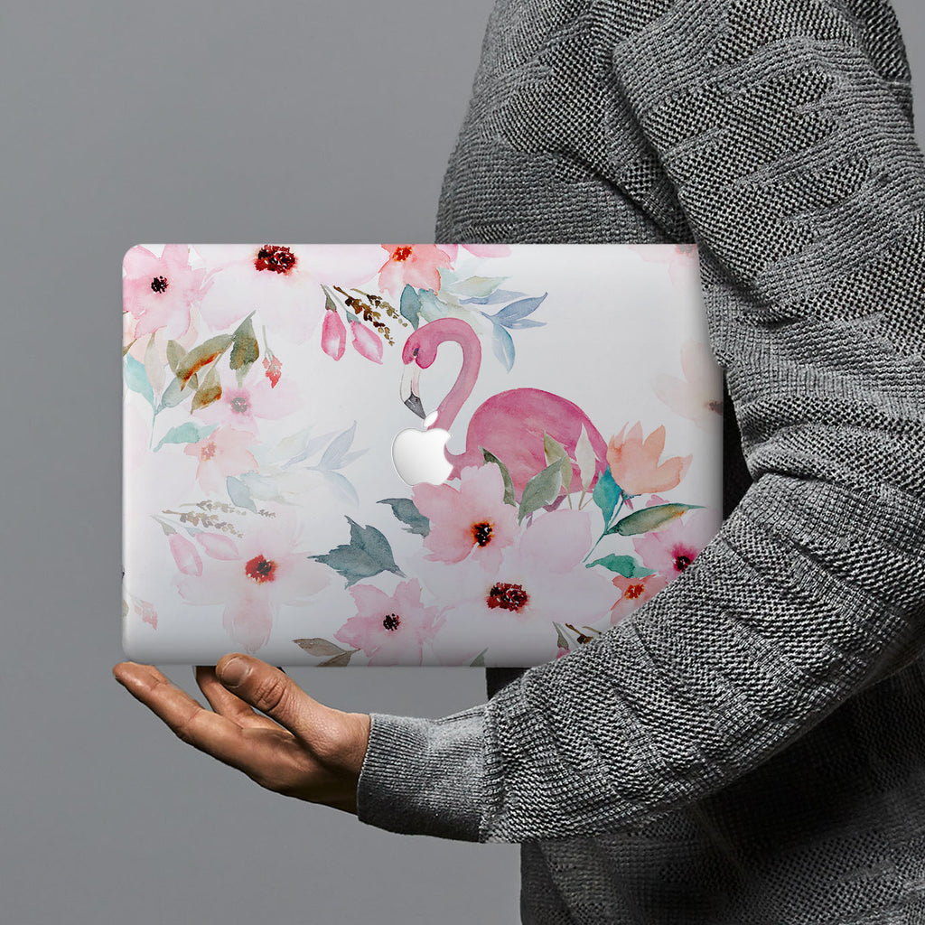 hardshell case with Flamingo design combines a sleek hardshell design with vibrant colors for stylish protection against scratches, dents, and bumps for your Macbook