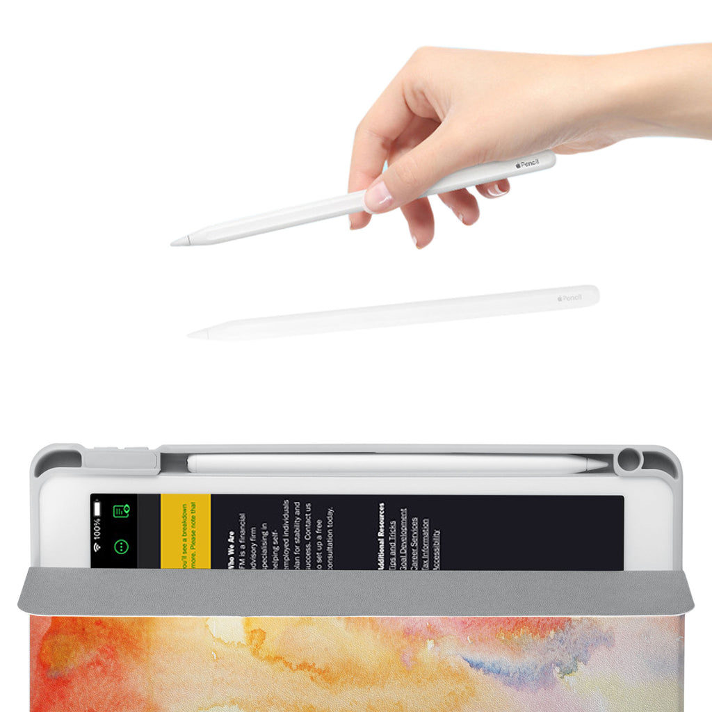 Vista Case iPad Premium Case with Splash Design has an integrated holder for Apple Pencil so you never have to leave your extra tech behind. - swap