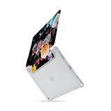 iPad SeeThru Casd with Black Flower Design  Drop-tested by 3rd party labs to ensure 4-feet drop protection
