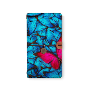 the front top view of midori style traveler's notebook with Butterfly design