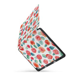 personalized iPad case with pencil holder and Rose design