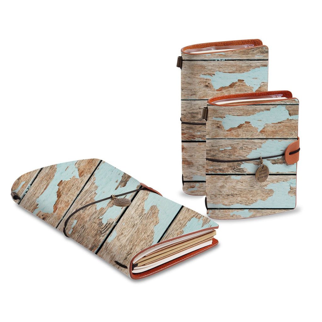 three size of midori style traveler's notebooks with Wood design