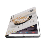 Auto wake and sleep function of the personalized iPad folio case with Marble Flower design 