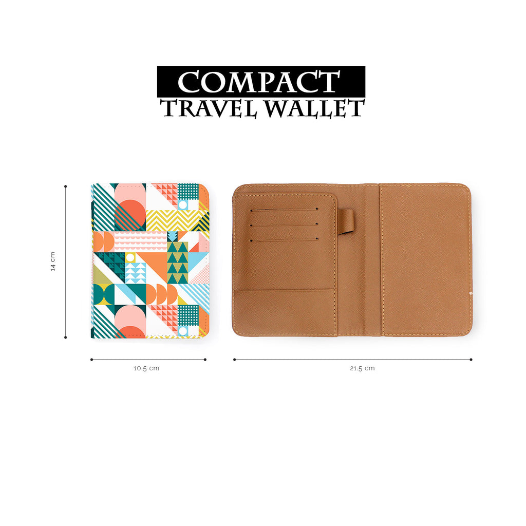 compact size of personalized RFID blocking passport travel wallet with Geometric Pattern design