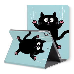The back view of personalized iPad folio case with Cat Kitty design - swap