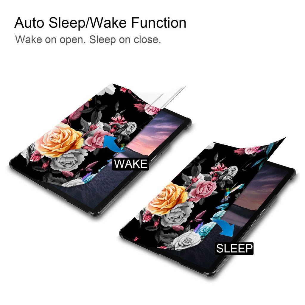 It automatically wakes your iPad when opened and sends it to sleep when closed