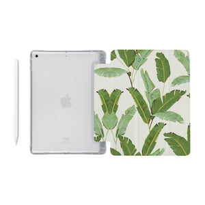 iPad SeeThru Casd with Green Leaves Design Fully compatible with the Apple Pencil