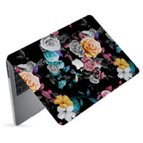 hardshell case with Black Flower design has matte finish resists scratches