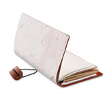 opened view of midori style traveler's notebook with Pink Marble design