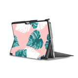 the back side of Personalized Microsoft Surface Pro and Go Case in Movie Stand View with Pink Flower 2 design - swap
