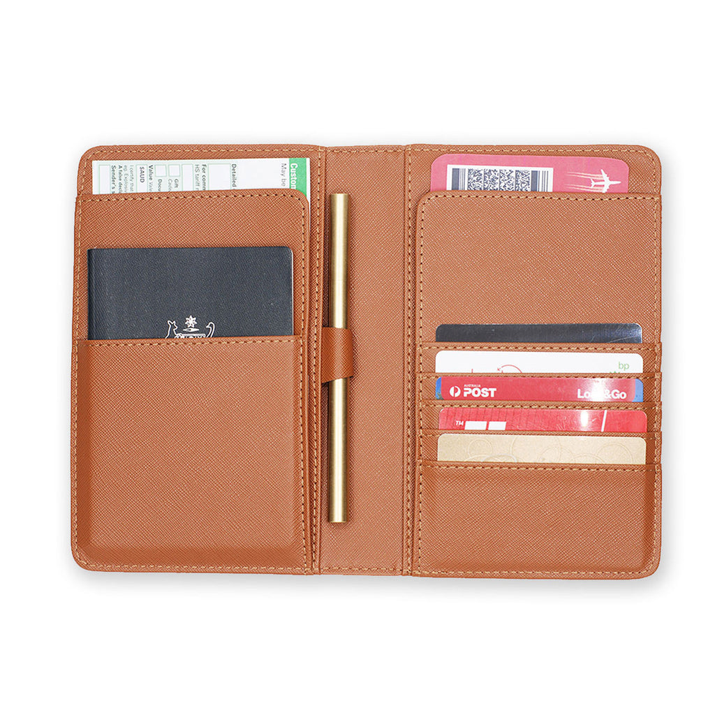 inside view of personalized RFID blocking passport travel wallet with Sweet design - swap