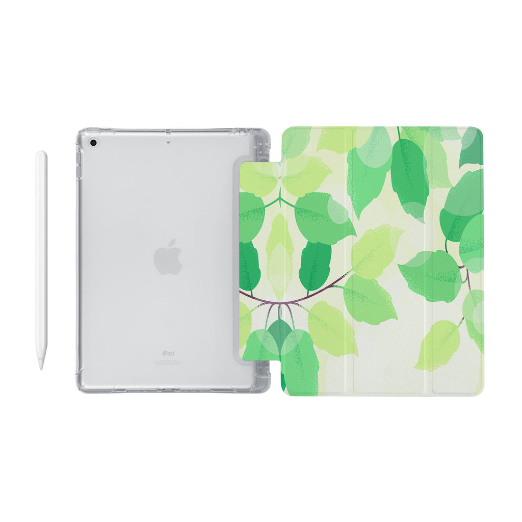 iPad SeeThru Casd with Leaves Design Fully compatible with the Apple Pencil