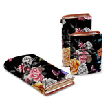 three size of midori style traveler's notebooks with Black Flower design