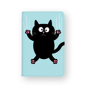 front view of personalized RFID blocking passport travel wallet with Cat Kitty design