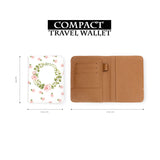 compact size of personalized RFID blocking passport travel wallet with Lush Flowers design