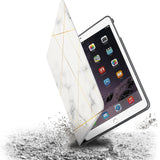 Drop protection from the personalized iPad folio case with Marble 2020 design 