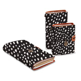 three size of midori style traveler's notebooks with Polka Dot design